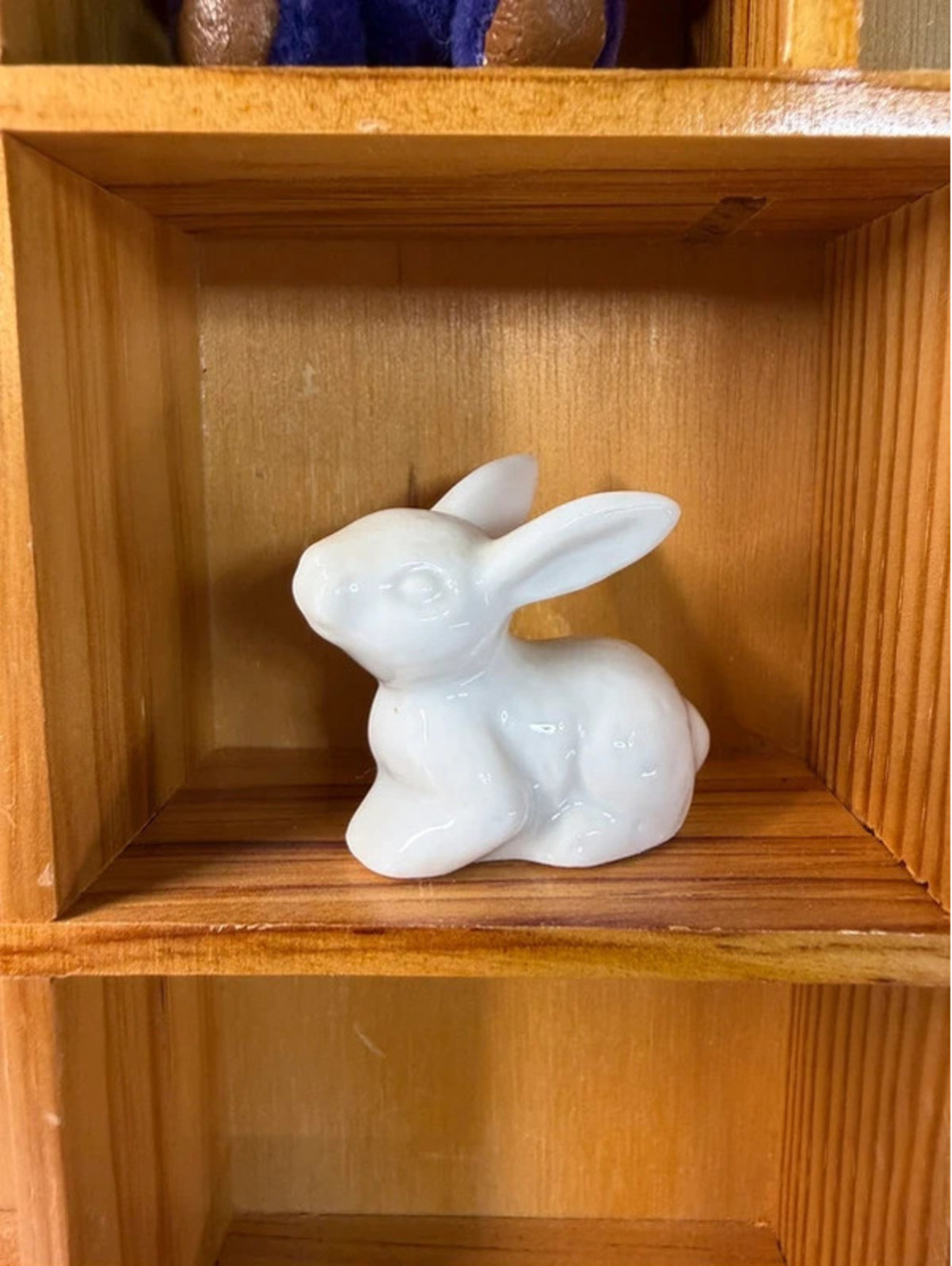 Vintage Miniature White Ceramic Bunny Rabbit Figurine